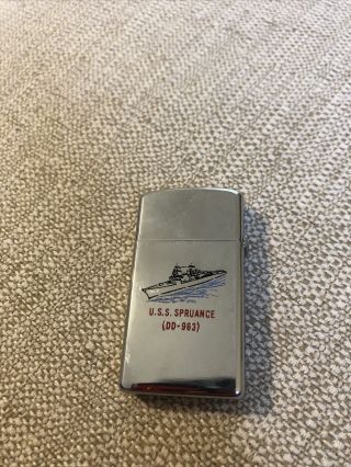Vintage Zippo Us Navy Lighter U.  S.  S.  Spruance (dd - 963) Estate Find