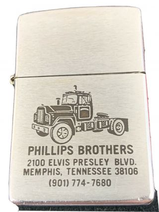 1973 Zippo Lighter Phillips Brothers - Memphis Tennessee - Truck Graphics