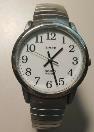 Timex Indiglo Watch Cr 2016 Cell Wr 30 M Stainless Steel Metal Band