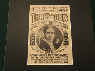 Howard Thurston Antique Vintage Magic Magician Trick Prop Illusion Poster Signed