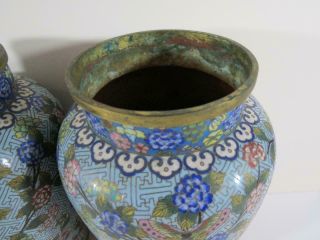 (2) 19th Century Chinese Cloisonne enamel Vases - 10 