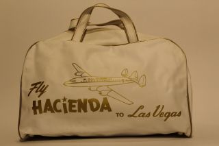 Very Rare Vintage Hacienda Airlines Las Vegas 1960s Rat Pack Mod Carry - On Bag.