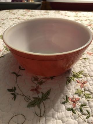 Vintage Pyrex Red Primary Color 1.  5 Quart 402 Round Glass Mixing Bowl