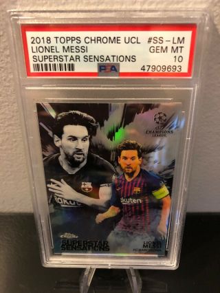 2018/19 Topps Chrome Uefa Lionel Messi Superstar Sensations Psa 10