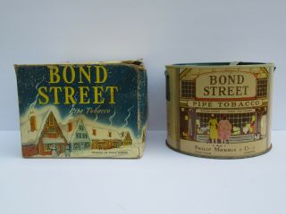 Vintage Bond Street Tobacco Round Tin W/ Box