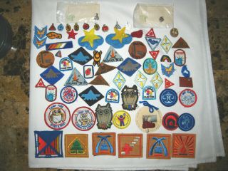 Vintage Camp Fire Girls 56 Patches And 11 Pins