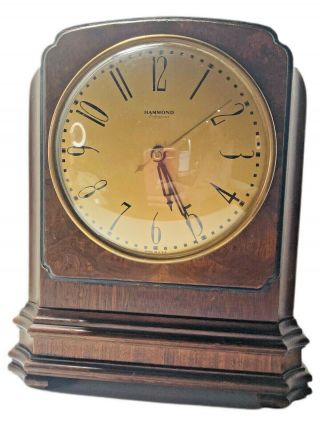 Vintage 1931 Hammond Clock Company Bichronous Ac Electric Clock Type No.  B - 2