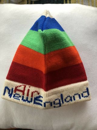 Air England Vintage Moriarty Striped Wool Hat Handmade In Stowe,  Vermont