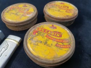Vintage Tobacco Tins - Log Cabin Flaked Gold Leaf Tobacco 2
