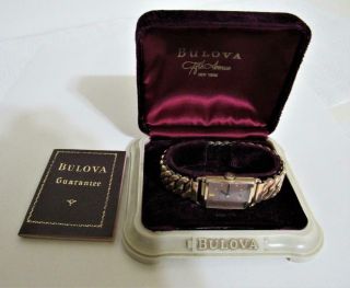 Mens 1940`s Bulova 14k Rose Gold Filled 21j Usa Vintage Wrist Watch & Case