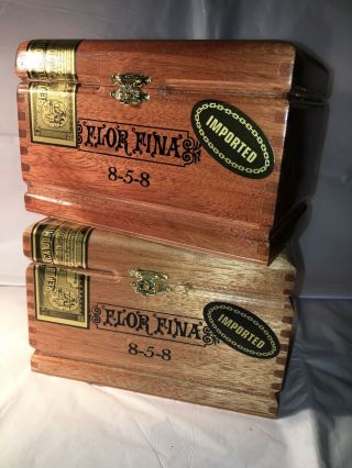 Arturo Fuente Flor Fina 8 - 5 - 8 Handmade Wood Cigar Boxes Empty Crafts Stash