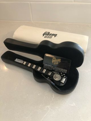 Vintage 1996 Gibson Les Paul Guitar Watch And Case.  Extremely Rare