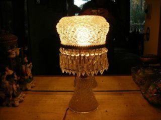 Stunning Top Quality Antique Americana Brilliant Cut Glass/crystal Dome Lamp 16 "