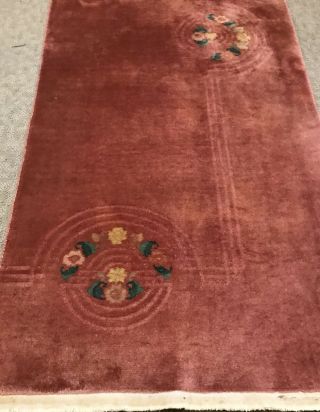 ART DECO CHINESE RUG,  AN AWESOME ART DECO DESIGN CHINESE RUG 3’ X 5’ 3