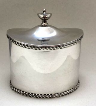 Antique Hallmarked Solid Silver Tea Caddy Chester 1919 Stokes & Ireland Ltd 154g