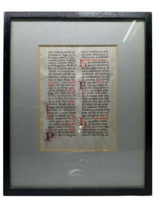 Medieval Illuminated Manuscript Breviary Leaf Circa 1300 