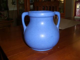 Vintage Arts And Crafts Burley Winter 54 Dark Blue Two - Handled Vase