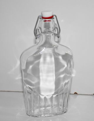 Vintage Italy Glass Bottle With Lid