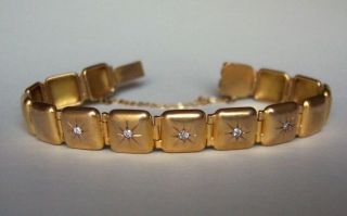 Antique Victorian 10k Gold & Diamond Bracelet