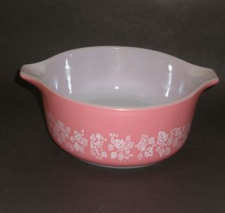 Vintage Pyrex Pink Gooseberry Casserole Dish 471 No Lid 1 Pint Made In Usa