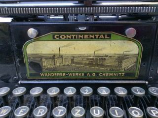 EARLY 1900s ANTIQUE VINTAGE CONTINENTAL TYPEWRITER GERMAN MADE 4