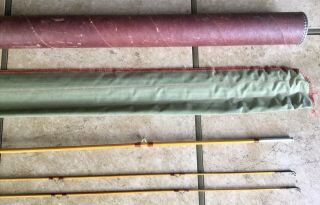 Vintage 1940’s South Bend 290 Bamboo Fly Rod With Rod Tube & Sleeve 5