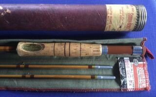 Vintage 1940’s South Bend 290 Bamboo Fly Rod With Rod Tube & Sleeve 6