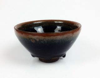 Antique 12th Century Chinese Hares Fur Tenmoku Tea Bowl - Song Dynasty Jian Ware