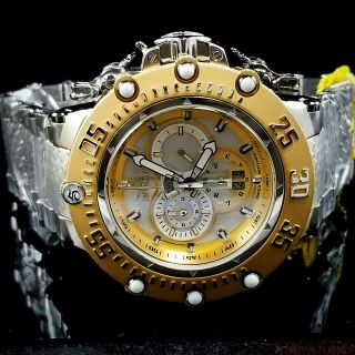 Invicta 50mm Subaqua Noma Vii Swiss Quartz Mop Gold & Silver Bracelet Watch