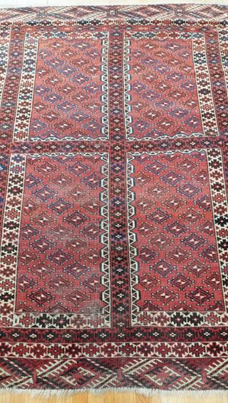 Tribal Antique Turkoman Ensi Hand - Knotted Wool Oriental Rug Cleaned 4 ' 3 