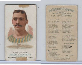 N28 Allen & Ginter,  Worlds Champions,  1888,  Jacob Gaudaur,  Oarsman