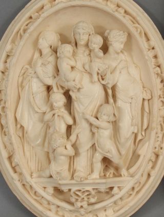 Antique 19thc French Pierre Schoenewerk Carved Meerschaum Religious Plaque