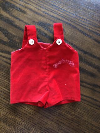 Cabbage Patch Kid Red Velour Overalls Doll Clothes