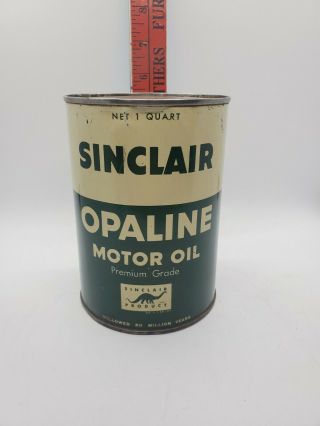 Vintage Sinclair Opaline Motor Oil Metal Quart Can Gas Oil