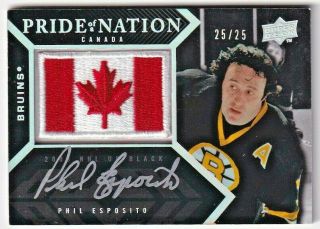Phil Esposito 2008 - 09 Upper Deck Ud Black Pride Of A Nation Patch Auto 25/25