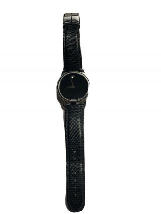 Movado Museum Black Leather Band 01.  1.  14.  6000