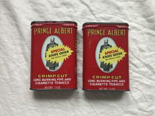 Vintage Prince Albert Pipe Tobacco Advertising Tins Old Timer Knives