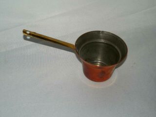 Vintage Copper Measuring Cup Tin Lined With Brass Handle