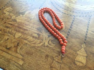 Antique Victorian Natural Red Coral Beads
