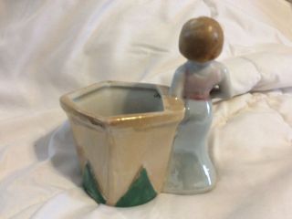 Vintage 1930’s Christmas Caroler Lusterware Figurine Planter Candy Cup Japan 2