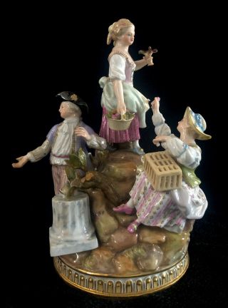 Antique Meissen Porcelain Group Figurine :