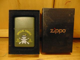 Zippo Special Forces Mess With The Best Green Matte Lighter 1990