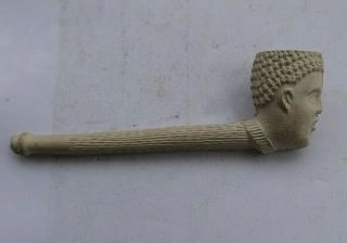 Rare Vintage 4 " Meerschaum Smoking Estate Tobacco Pipe Germany African Face Mask