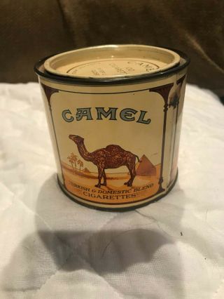 Advertising Empty Camel Round 100 Cigarettes Tobacco Tin Collectible