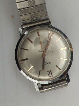 A Vintage Stainless Steel Cased Gents " Hermin " Watch Spares/ Repairs