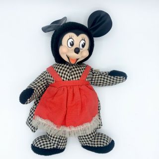 Vintage Rare Gund Sani - Foam Rubber Face Minnie Mouse Disney 1950s Swedlin Japan