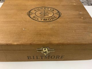 Vintage 1935 15 Cents Aurelia Biltmore Spanish Cedar Wooden Cigar Box 3
