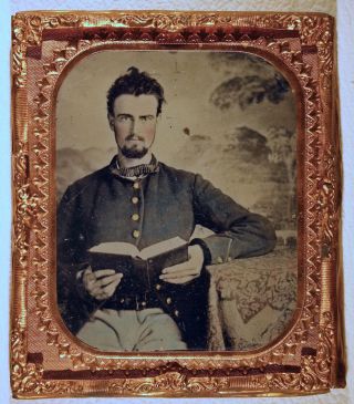 Antique Civil War Era Soldier Tin Type Photo