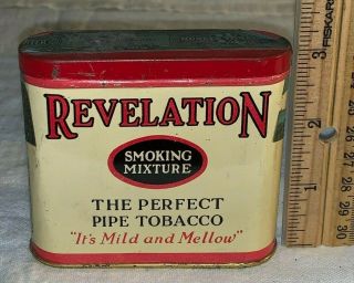 Antique Revelation Smoking Mixture Tin Litho Vertical Pocket Tobacco Can Vary 3