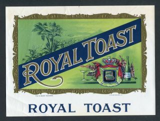 Old Royal Toast Cigar Label - Scarce - Litho Geo.  Schlegel - N.  Y.